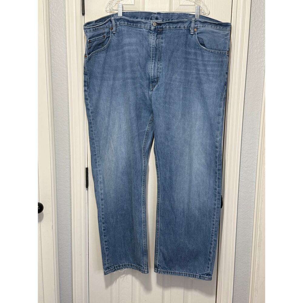 Vintage Levi's 559 Jeans 48x30 Red Blank Tab Plus Size Light Wash Denim